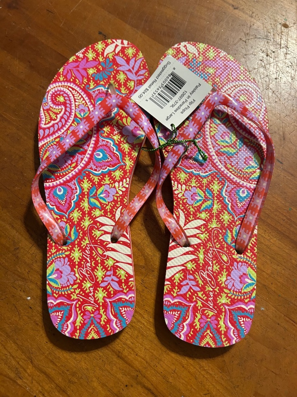 2 PAIRS (!) NWT Vera Bradley Flip Flops COLORFUL FUN Women 10-11/Large